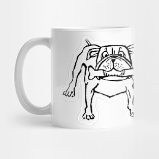 Bulldog dog with bone in mouth Mug